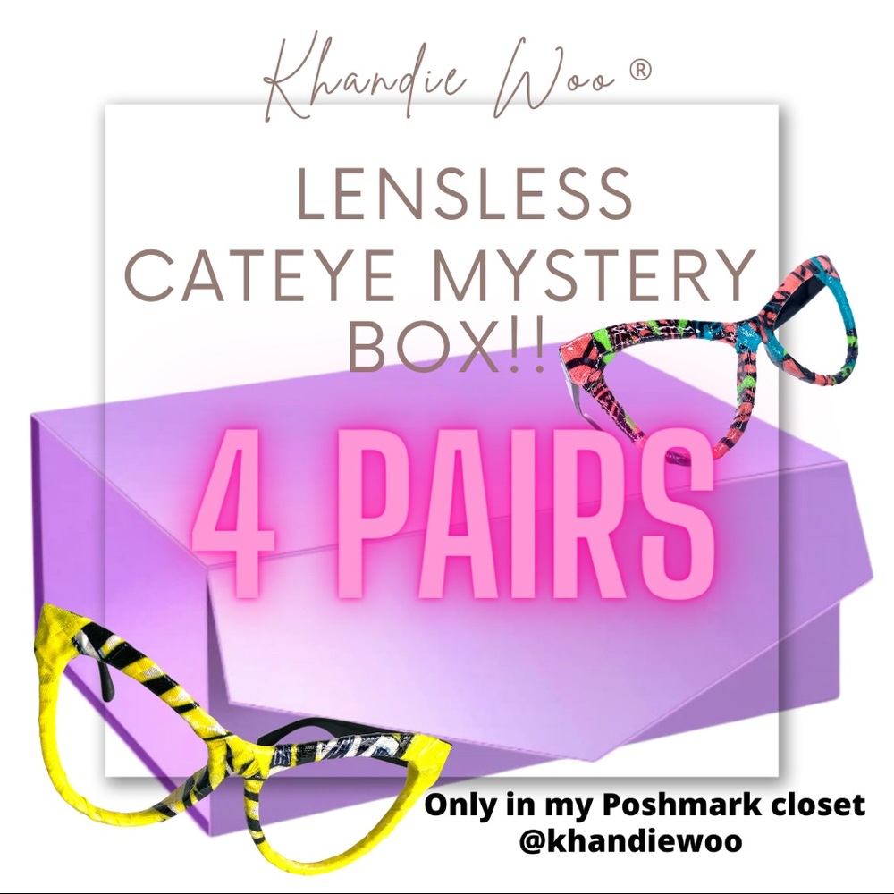 Mystery Box of 4  (Lensless eyewear by Khandie Woo) wearable Art & Fun fashion